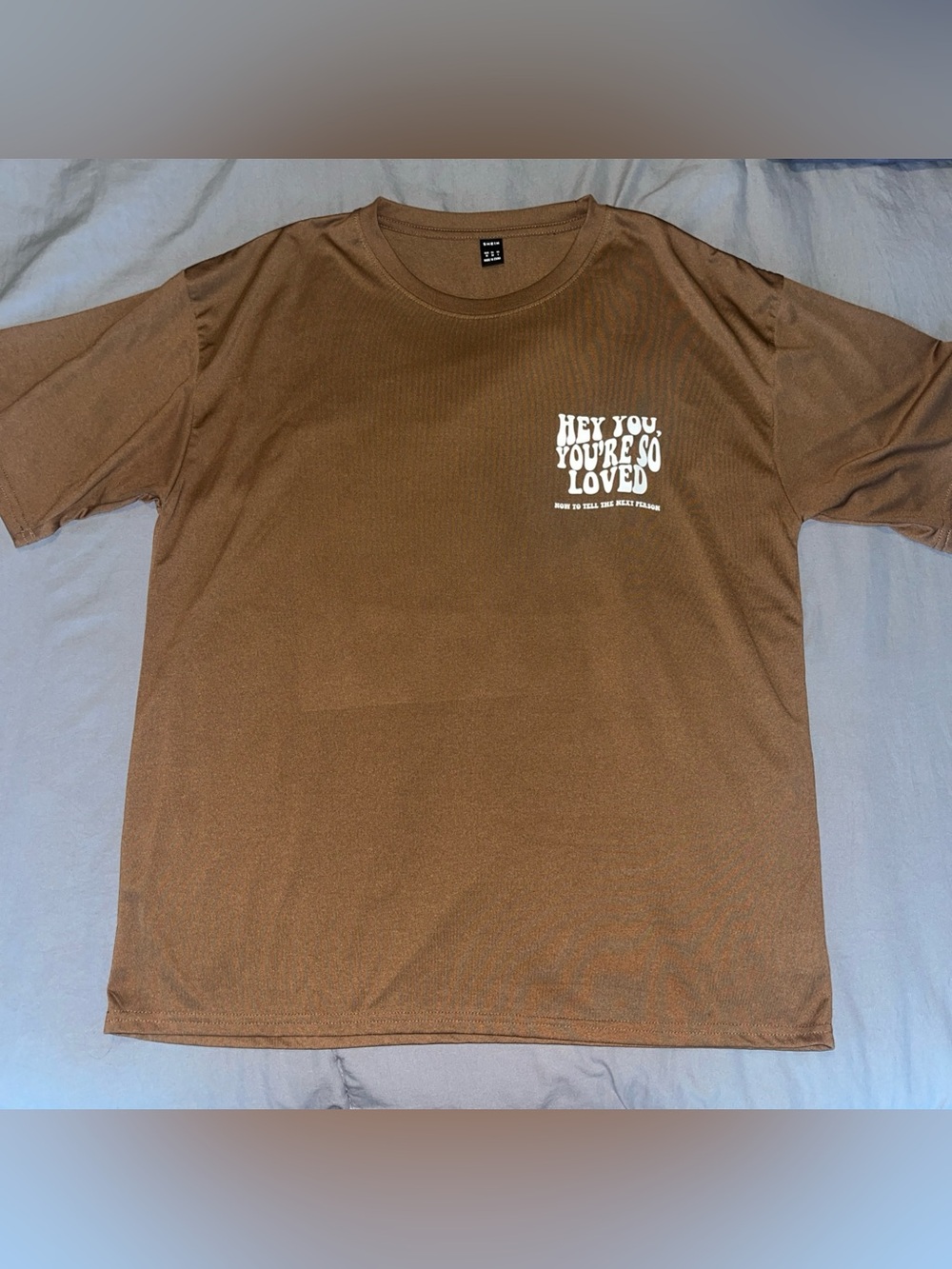 Brown Graphic Tee - "Hey You, You're So Loved"
